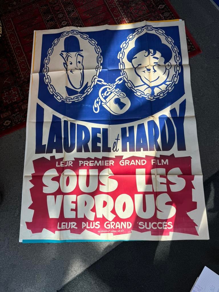 3 x grote Laurel & Hardy poster, Verzamelen, Deurposter of groter, Ophalen of Verzenden, Film en Tv, Rechthoekig Staand