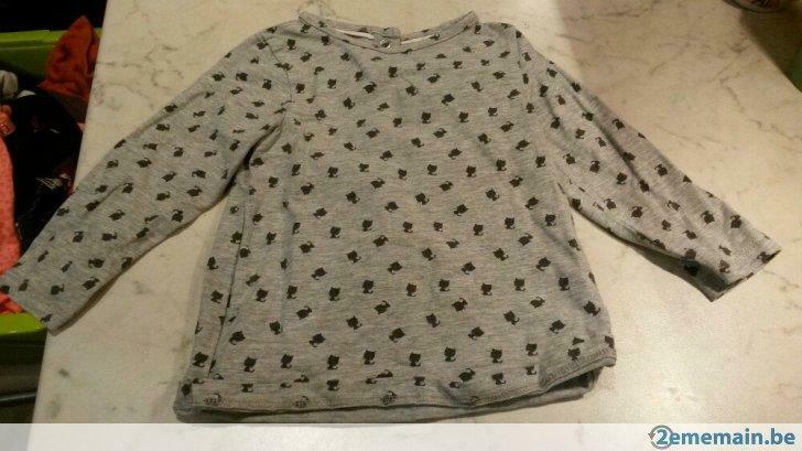 Lot 2 T shirt manches longues bébé fille T74, Enlèvement ou Envoi, Utilisé, Fille, Chemise ou Chemisier