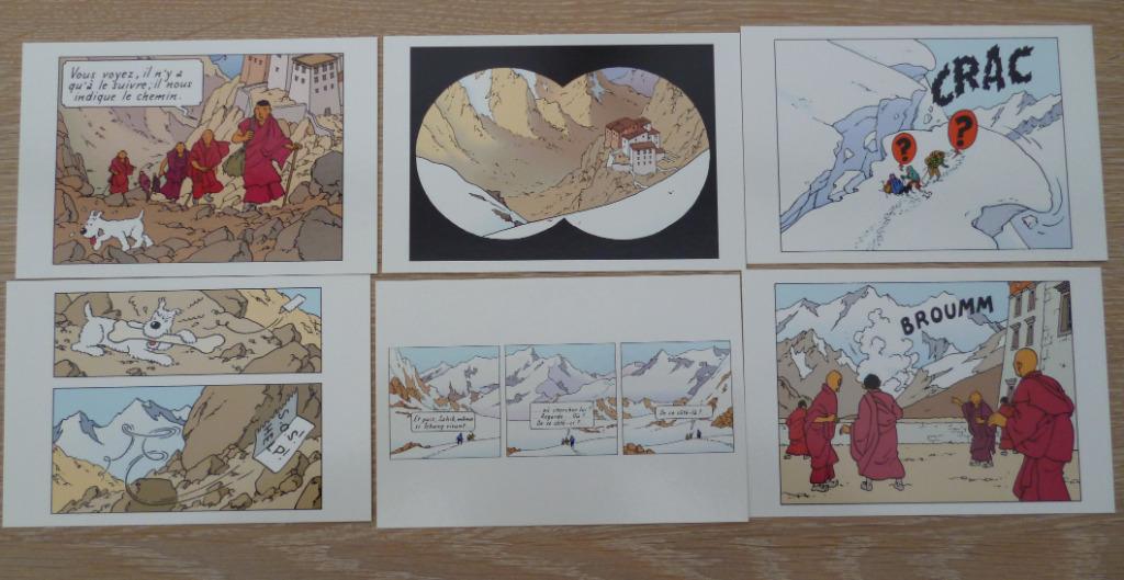 carte postale tintin au tibet, Ophalen of Verzenden, Kuifje, Zo goed als nieuw