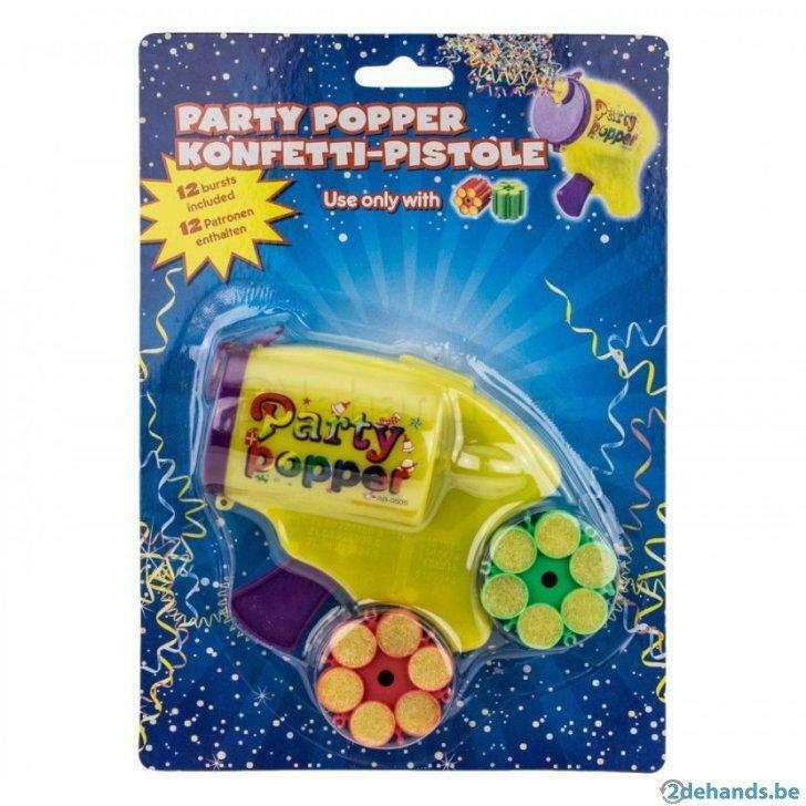 Party-Popper Confetti pistool met 2x 6 Patronen, Nieuw, Overige typen