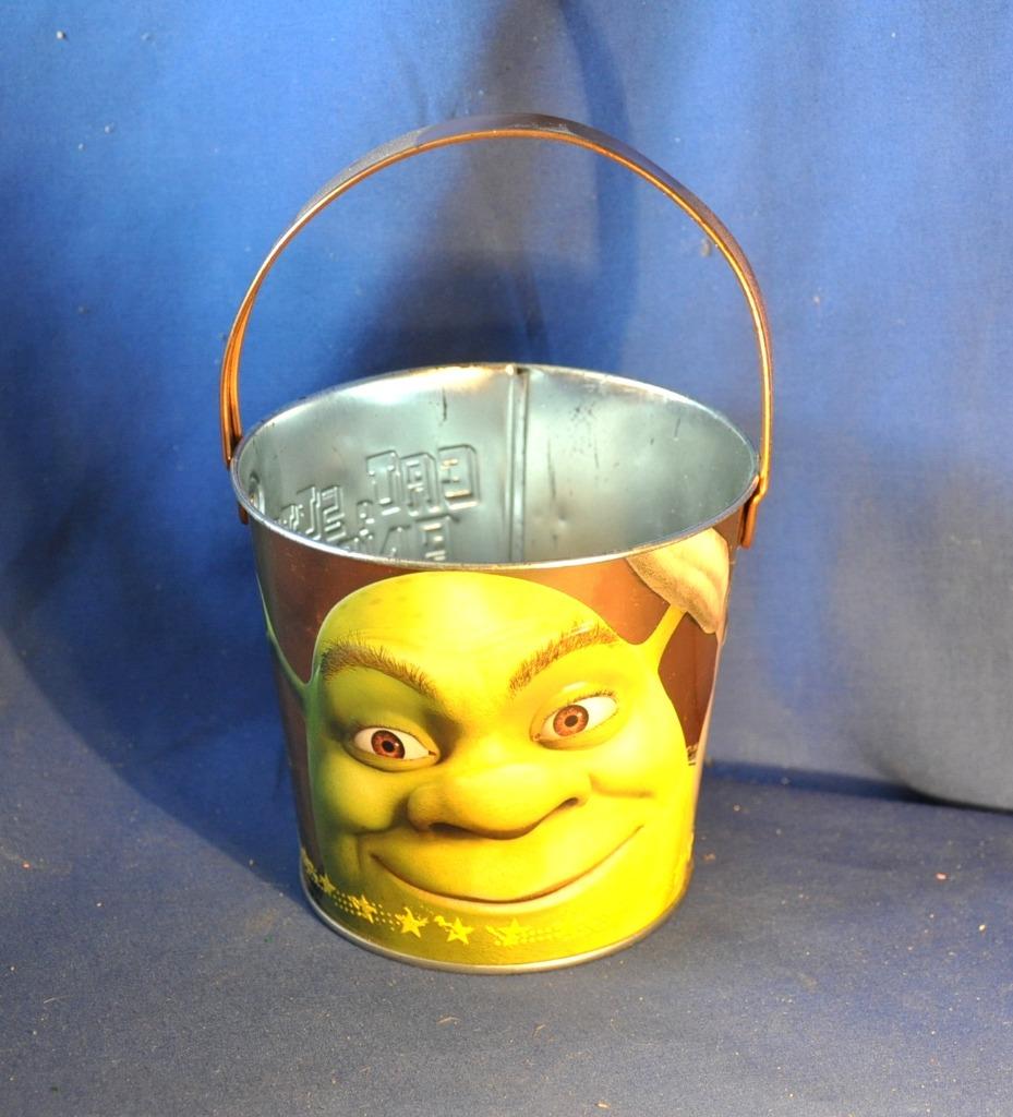 seau d'enfant en metal shrek année 2004, Ophalen of Verzenden, Gebruikt, Overige, Overige merken