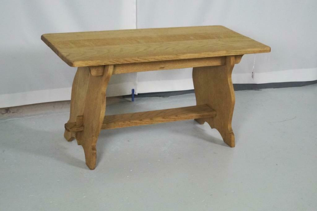 antieke boeren salontafel in geloogde eik 100 x 49 H 52cm, Ophalen
