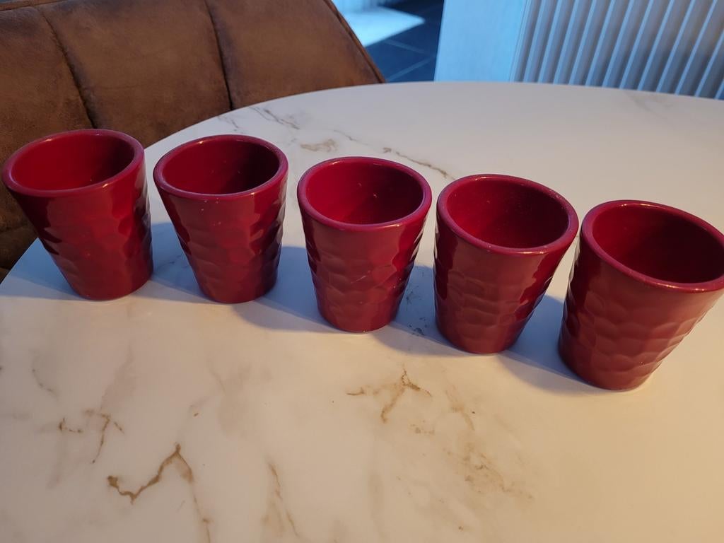 5 mini bloempotje in steen, Tuin en Terras, Bloempotten, Ophalen, Steen, Rond, Binnen
