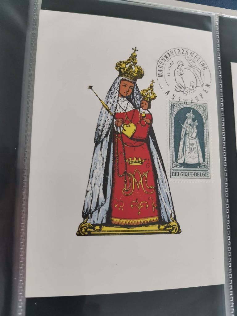 Belgie 1967 - Kerstmis - postkaart OLV Virga Jesse, Hasselt, Kerst, Ophalen of Verzenden, Gestempeld, 1e dag stempel