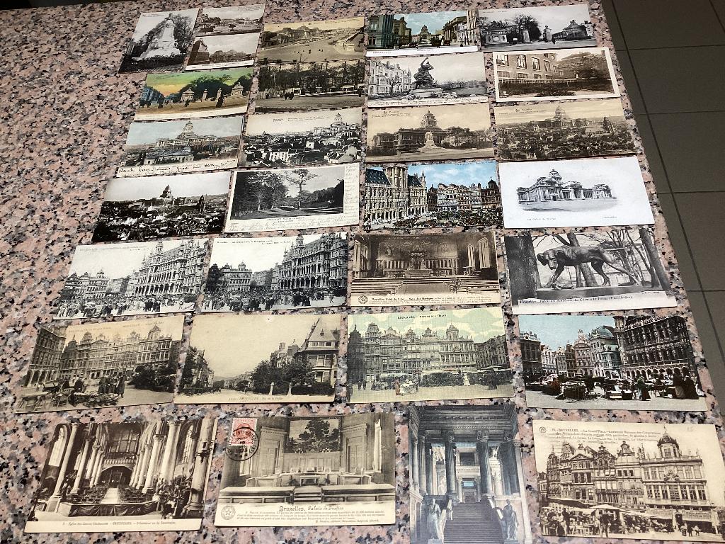 Lot de 29 cartes postales anciennes BRUXELLES, Enlèvement ou Envoi, Avant 1920, Affranchie, Bruxelles (Capitale)