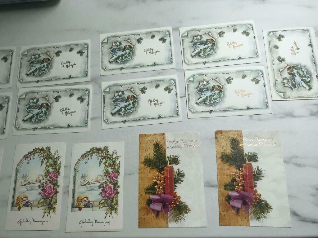set van 14 vintage kerstkaarten, Ophalen of Verzenden
