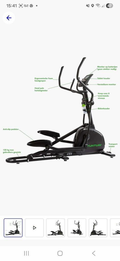 Crosstrainer tunturi c25, Ophalen, Crosstrainer