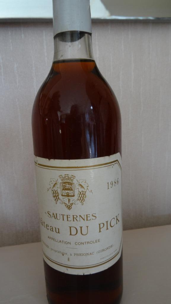 SAUTERNES CHÂTEAU DU PICK 1986, Collections, Vins, Enlèvement, France, Pleine