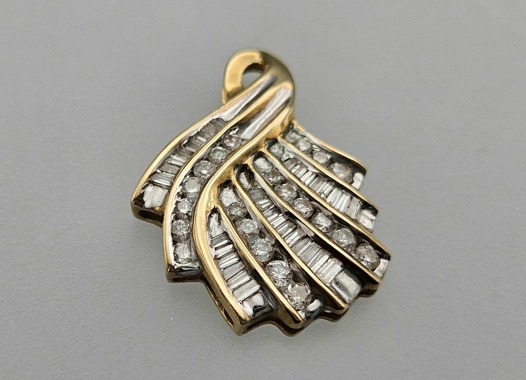 Gouden Vintage hanger met diamant.Ca: 1.00 ct. 2024/422., Overige voorstellingen, Ophalen of Verzenden, Zo goed als nieuw, Met edelsteen