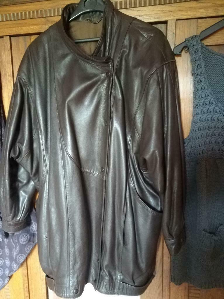 Vintage bruin leren jack in zeer goede staat, Ophalen of Verzenden, Gedragen, Bruin