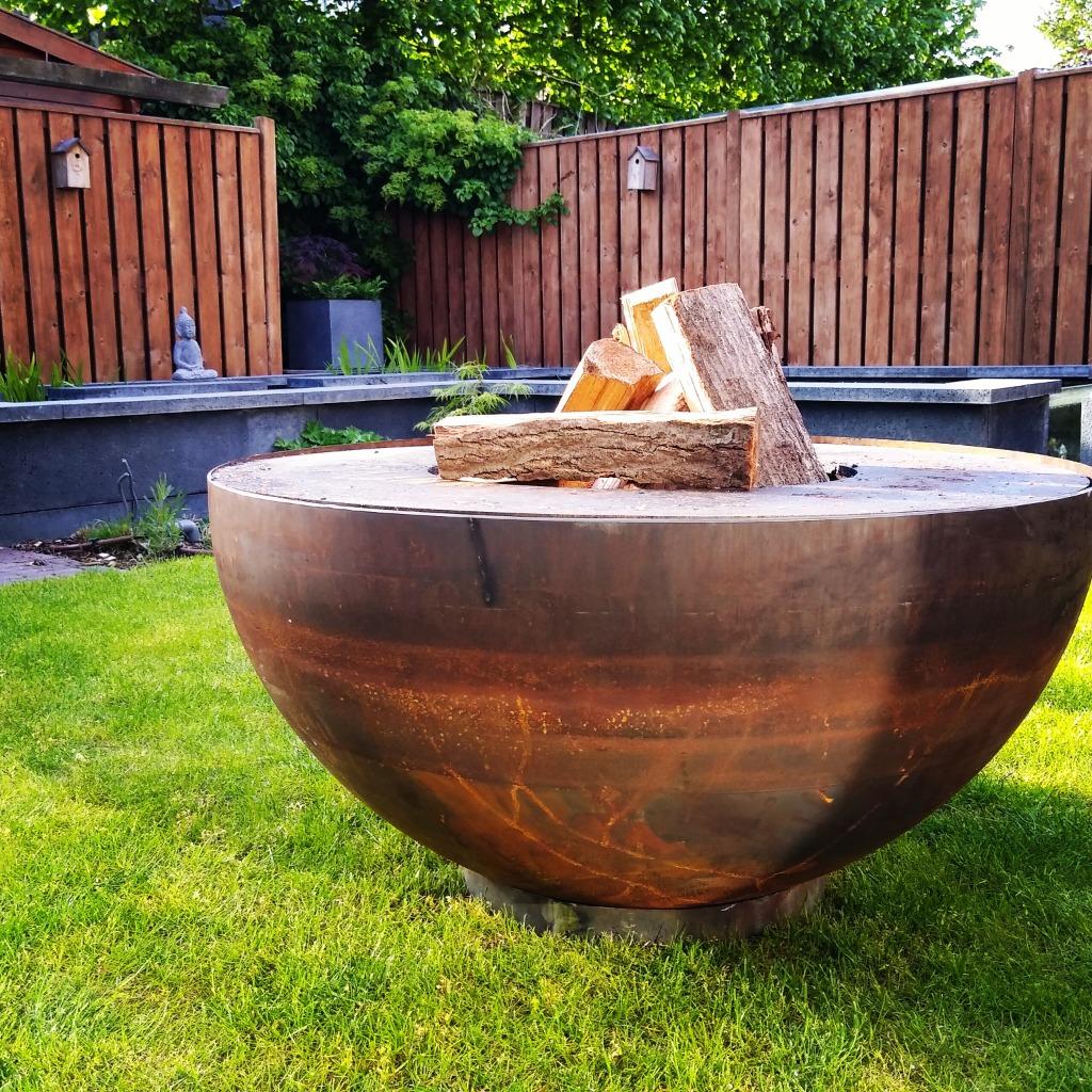 100 cm, corten vuurschaal, bbq, Ophalen of Verzenden, Nieuw, Smoak, Met accessoires