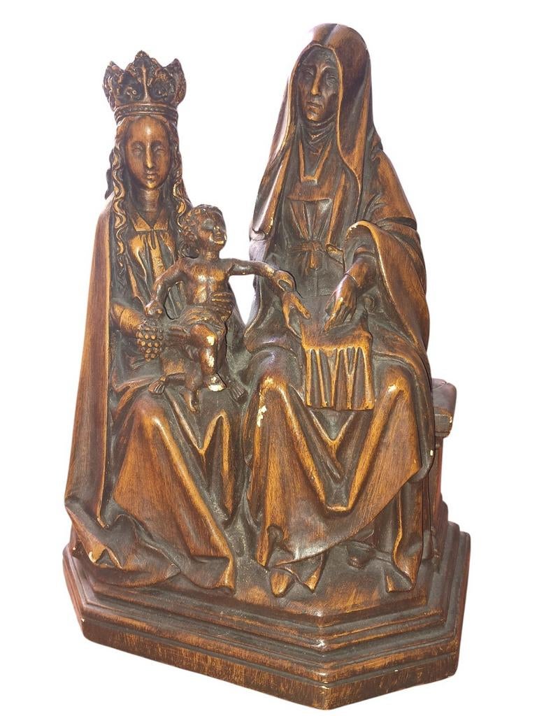 MADONNA MET KIND EN DE HEILIGE ANNE, Antiek en Kunst, Kunst | Beelden en Houtsnijwerken, Ophalen of Verzenden