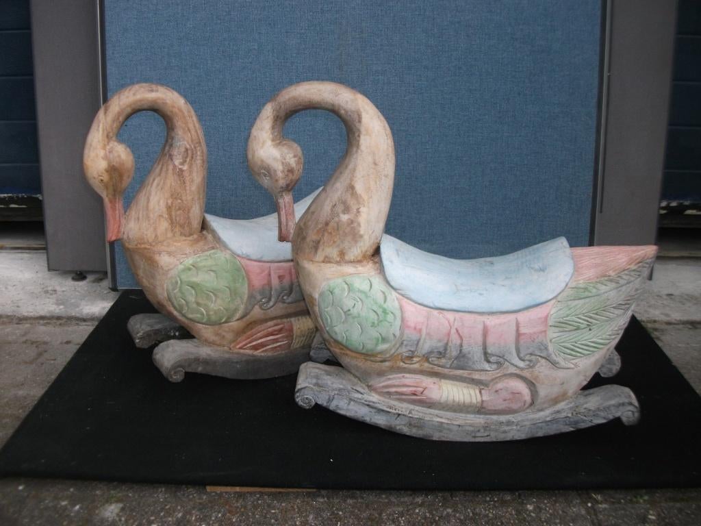 2 Hardhouten Zwanen, Antiek en Kunst, Ophalen