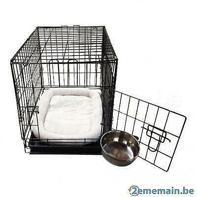 Cage  avec bac + coussin blanc + bol inox 6 TAILLES, Envoi, Neuf