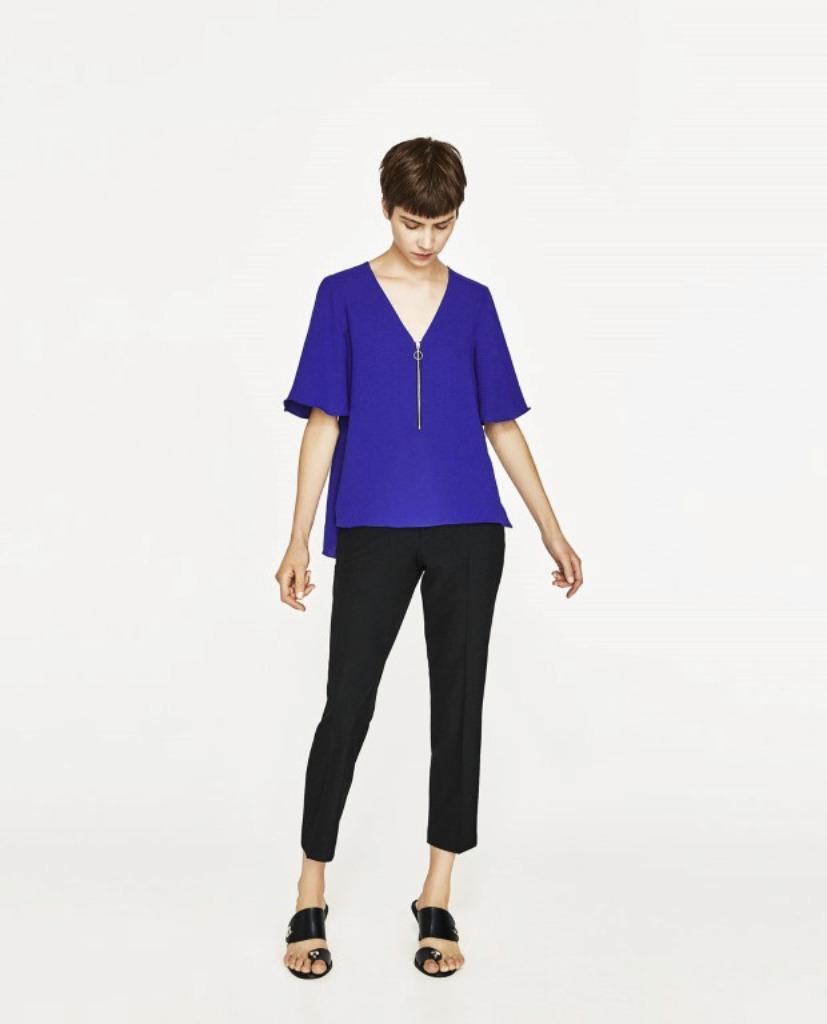Blauw tshirt van Zara - small, Kleding | Dames, Verzenden, Blauw