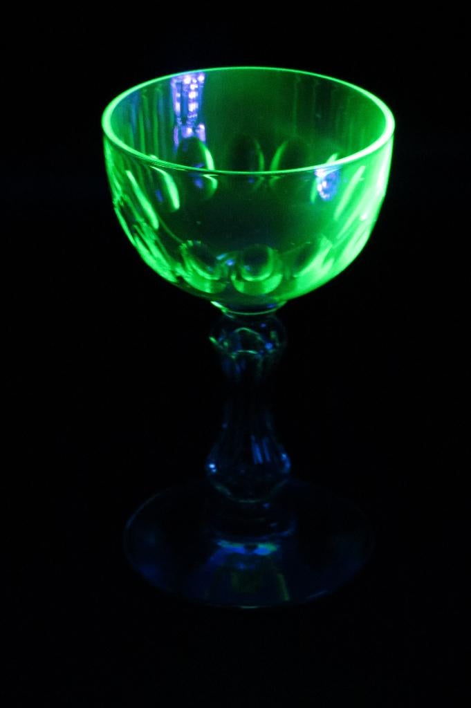 Uranium glas - Val Saint Lambert - kristallen portoglas, Ophalen of Verzenden