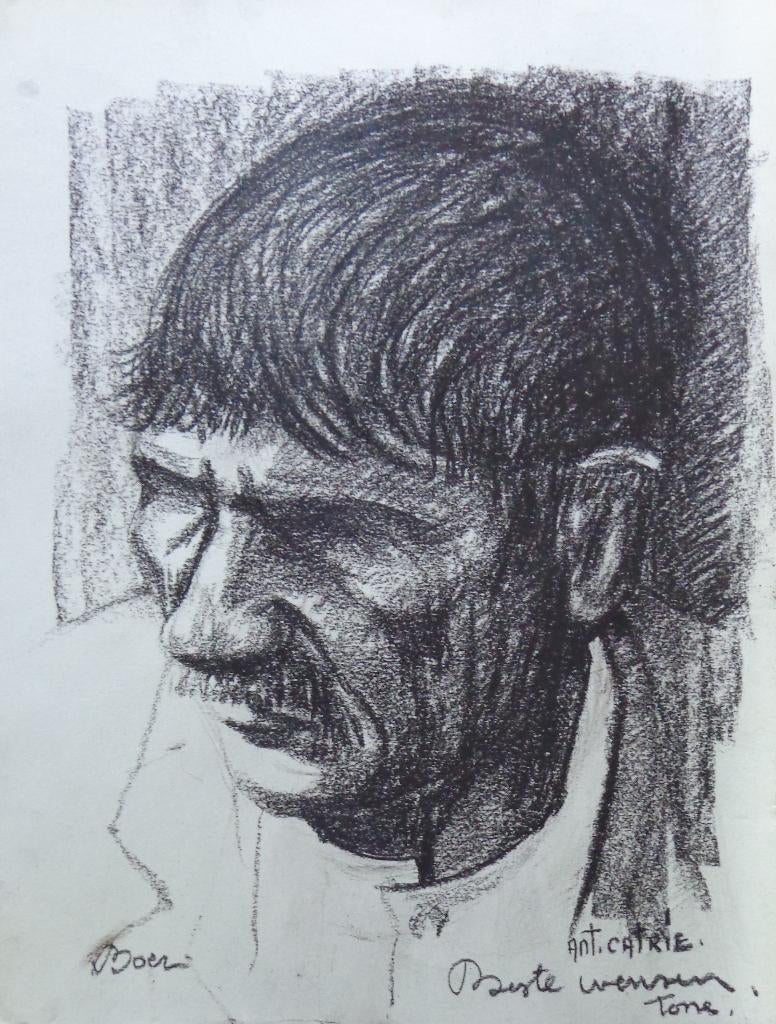 ANTOON CATRIE / BOER / ORIGINEEL WERK / 40x30cm / SIG, Enlèvement ou Envoi