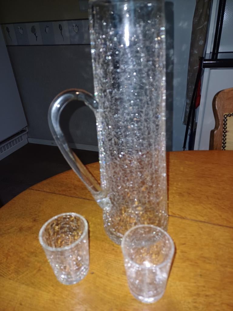 Vintage krakkelé karaf jaren 50/60, Ophalen