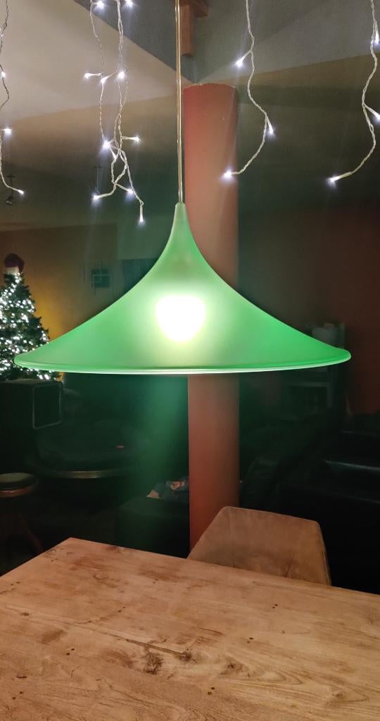 Lampe suspendue massive - abat-jour Ø56 cm - design rétro, Enlèvement ou Envoi, Comme neuf, Synthétique, Retro