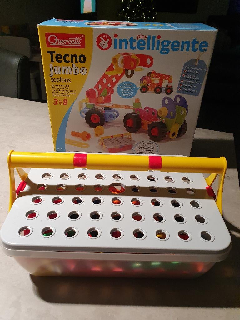Quercetti tech jumbo gereedschapskist, Kinderen en Baby's, Ophalen, Zo goed als nieuw, Bouwen