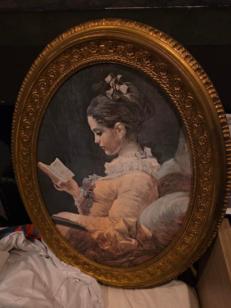 Schilderij op doek la liseuse kunstwerk 1770, Antiek en Kunst, Ophalen