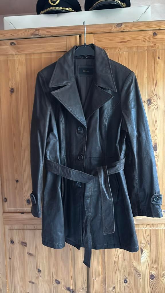 Donna D lederen bruine jas 44, Kleding | Dames, Ophalen of Verzenden, Zo goed als nieuw