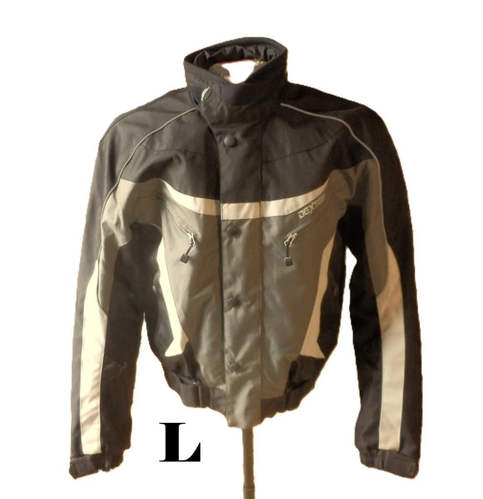 (1) - blouson moto homme t.L noir gris - dexter -, Motos, Enlèvement ou Envoi, Dexter, Hommes, Manteau | tissu