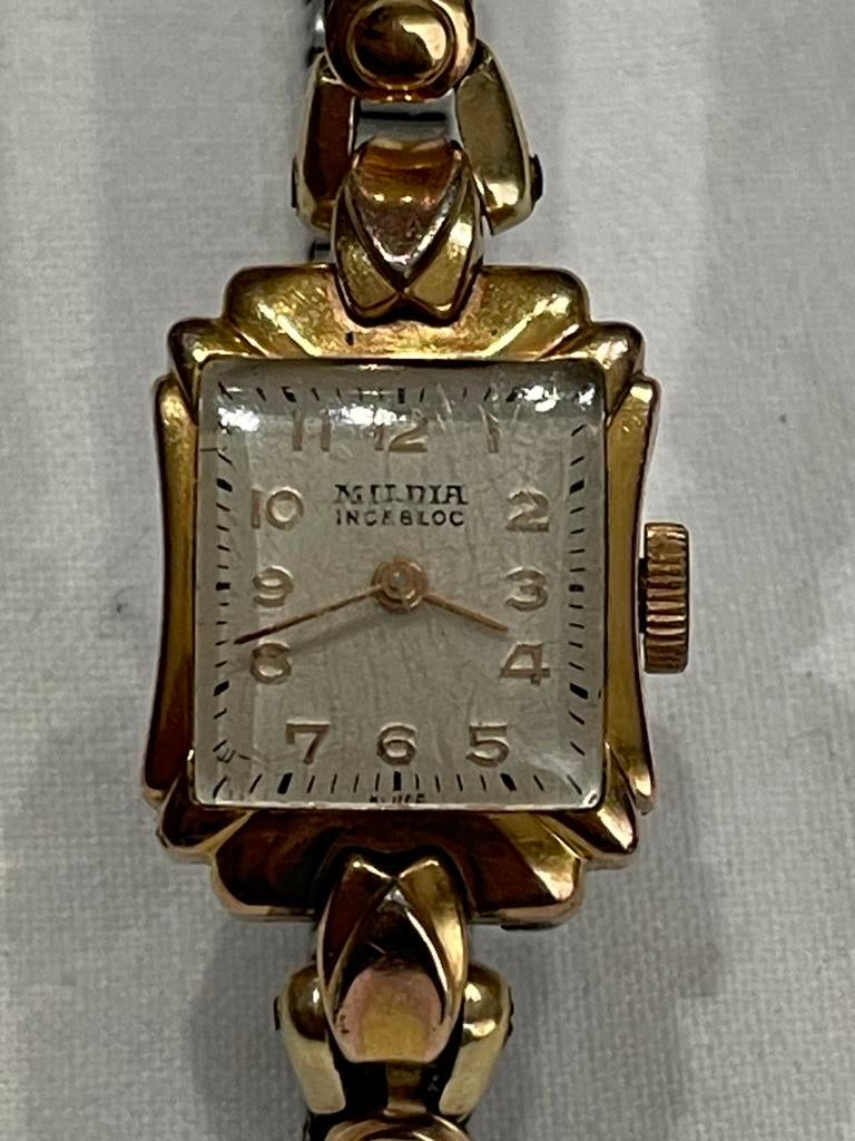 Montre Meldia Incabloc Plaqué Or G 20 microns pour femmes », Enlèvement ou Envoi, Or, Montre-bracelet
