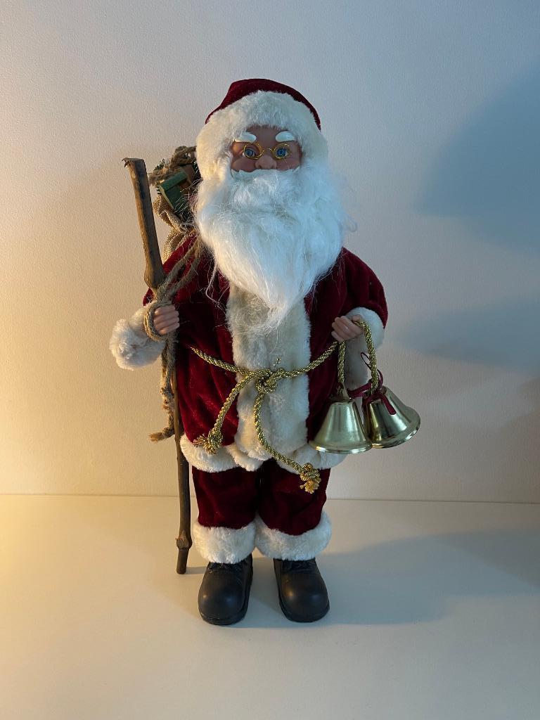 PÈRE NOËL avec clochette double, canne et cadeaux/40 cm, Enlèvement ou Envoi, Comme neuf
