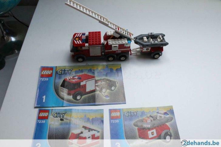 lego city brandweer ladderwagen 7239, Ophalen, Gebruikt