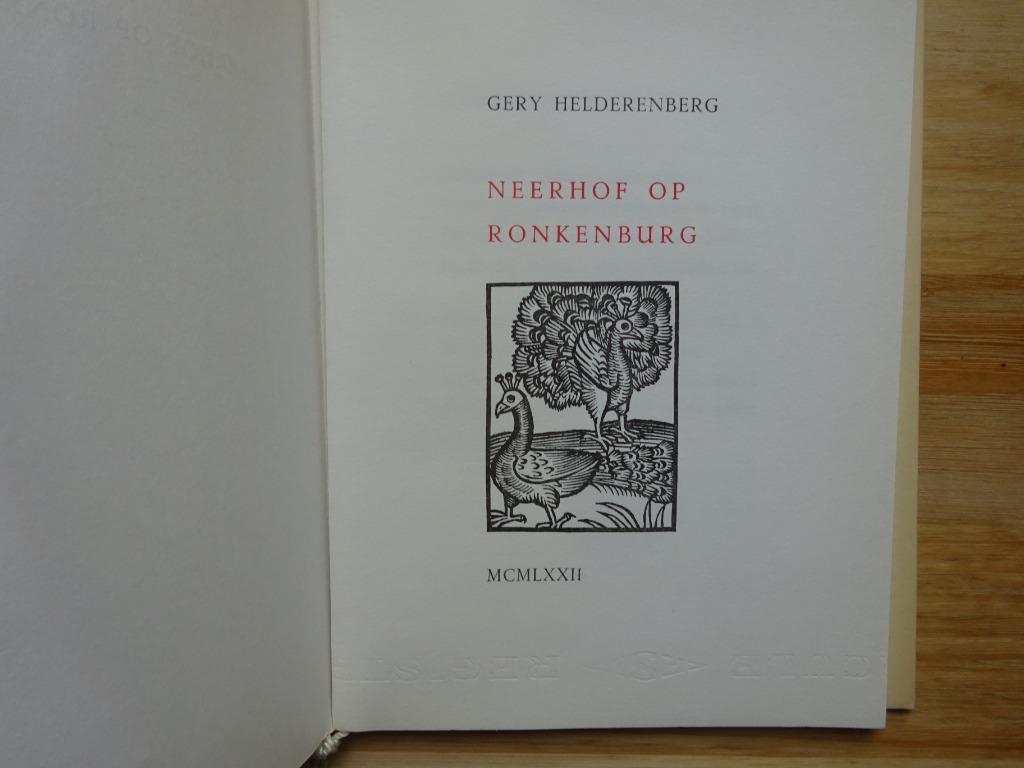 Gery Helderenberg, 1972, gedichten, Neerhof op Ronkenburg, Gery Helderenberg, Enlèvement ou Envoi, Un auteur, Comme neuf