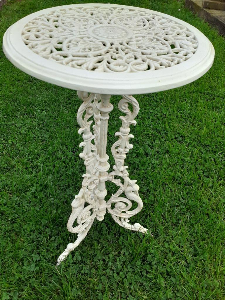 Guéridon , table en fonte patinée blanche, Maison & Meubles, Enlèvement, Neuf
