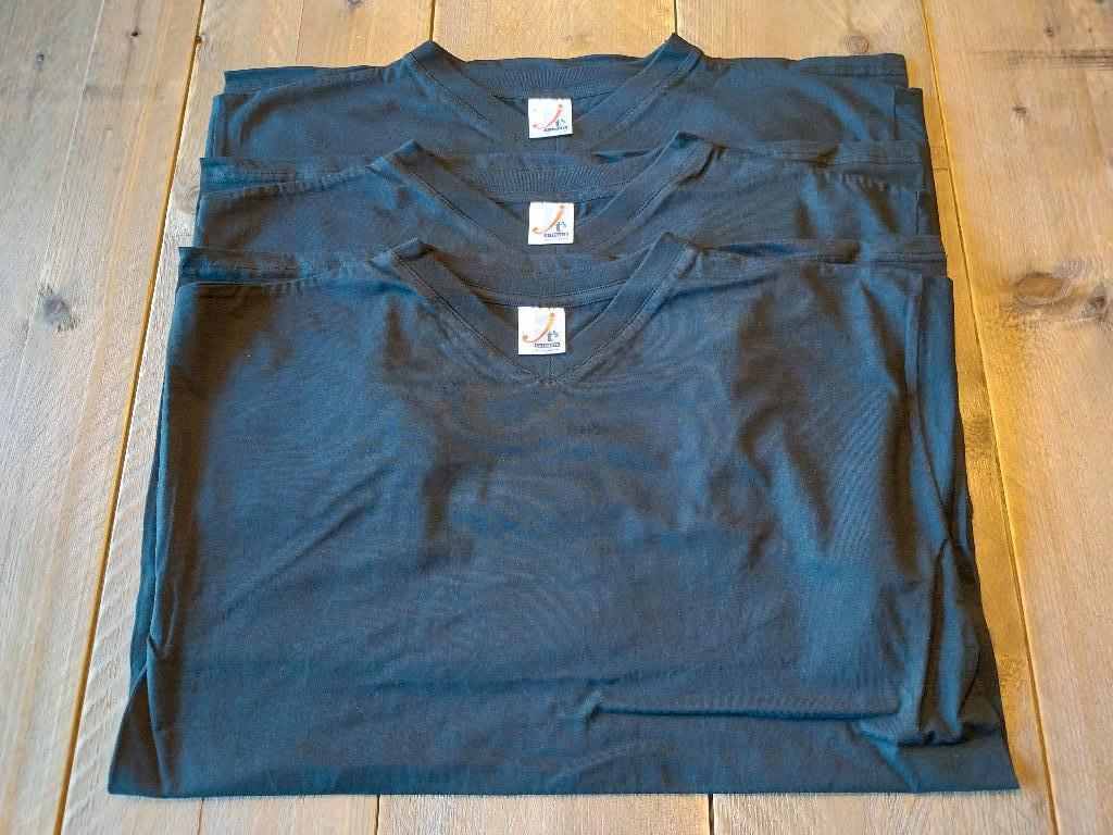 lot de 3 t-shirts à col en V et JTS, noirs, L, Neuf, JT's, Taille 52/54 (L), Noir