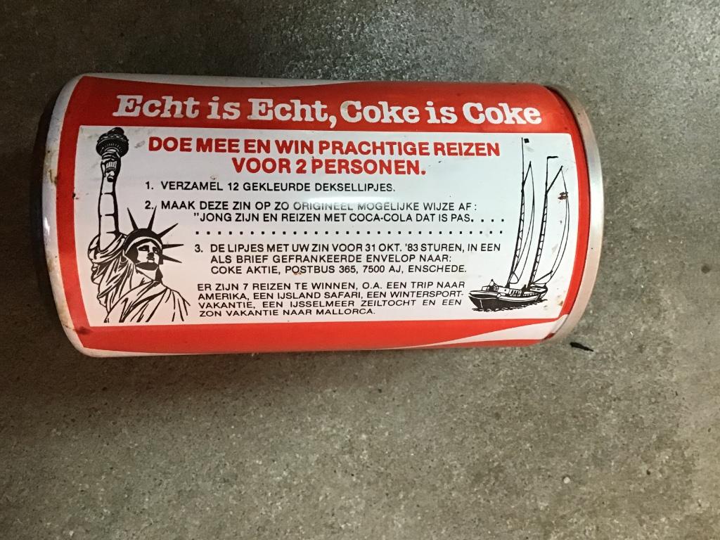 Coca-Cola blikje Nederlands wedstrijd blik jaren 80, Envoi, Utilisé, Emballage