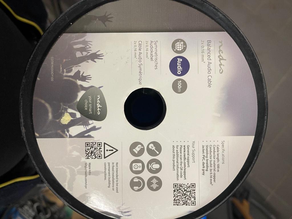 Câble audio symétrique, Doe-het-zelf en Bouw, Ophalen, Nieuw, Kabel of Snoer