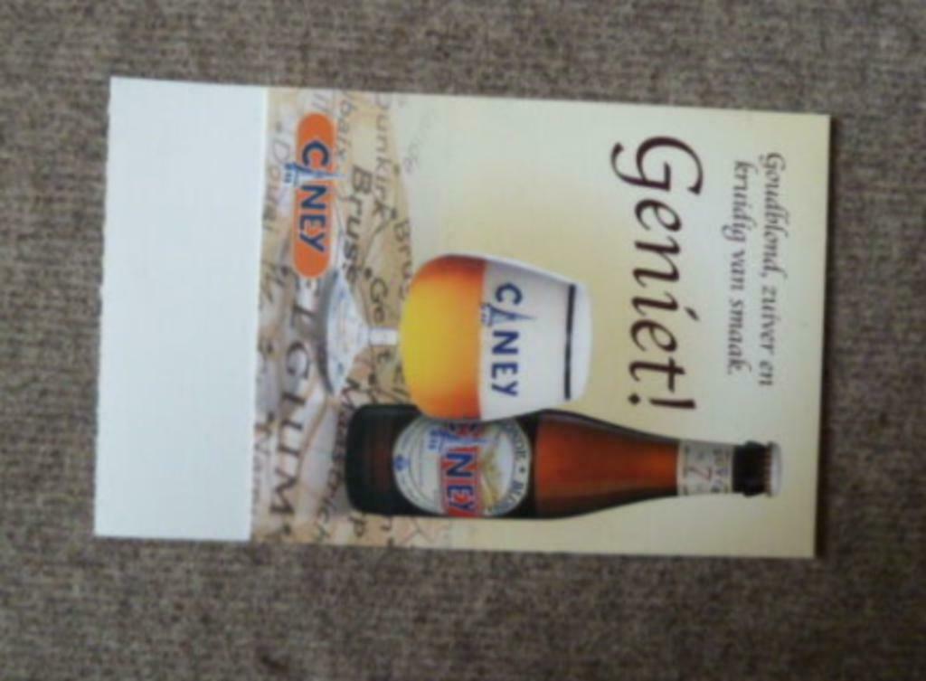 nieuwe tafel reclame CINEY goudblond zuiver en kruidig, Ophalen of Verzenden, Nieuw, Reclamebord, Plaat of Schild, Overige merken