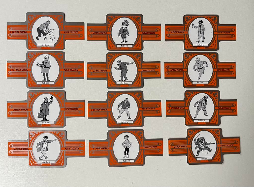 Kuifje tintin sigarenbanden compleet set, Verzamelen, Stripfiguren, Kuifje, Ophalen of Verzenden