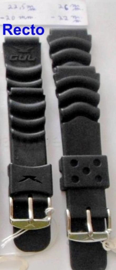 Bracelet GUL silicone montre de plongée, 20 ou 22 mm, NEUF, Enlèvement ou Envoi, Neuf, Noir, Autres matériaux