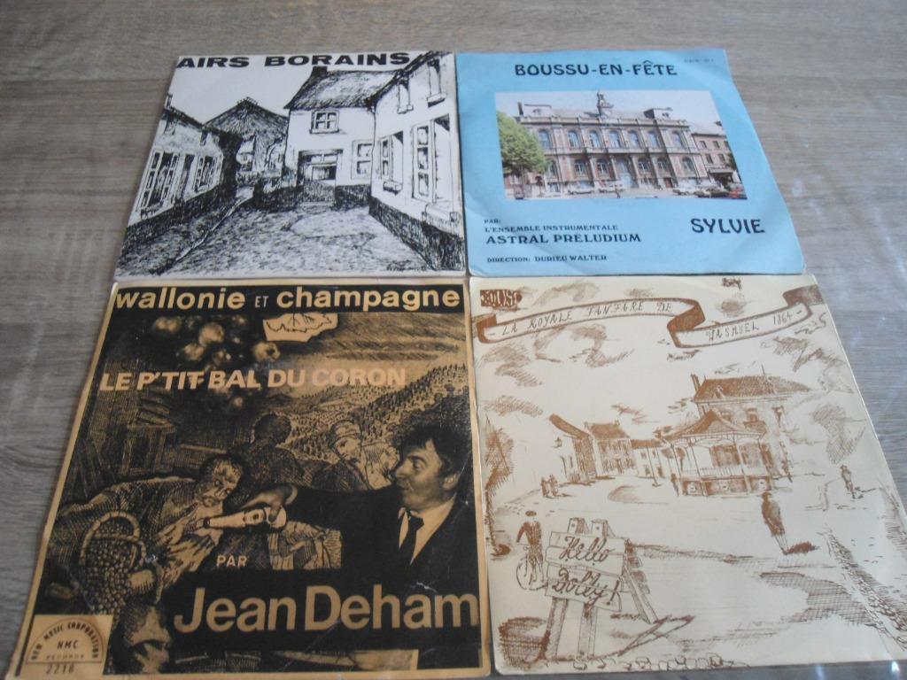 Lot de 4 Anciens 45 tours Chansons Wallonnes, CD & DVD, Vinyles | Autres Vinyles, Enlèvement ou Envoi, Utilisé, Autres formats