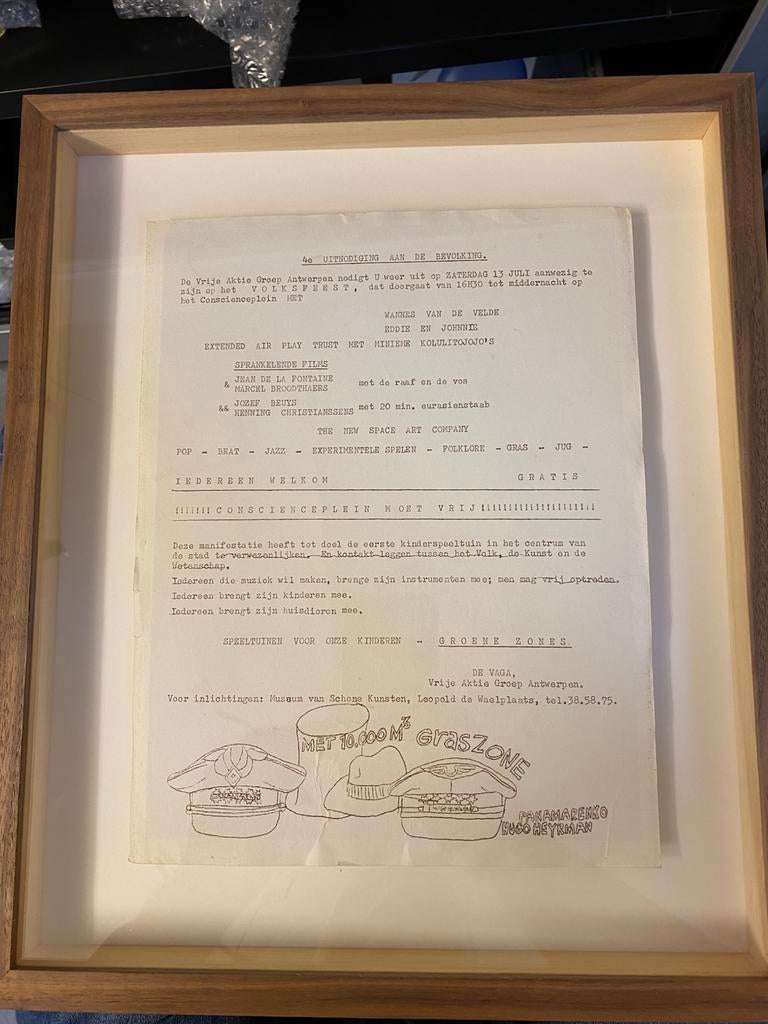 Panamarenko - oude affiche - 4e uitnodiging a d bevolking, Ophalen, Zo goed als nieuw