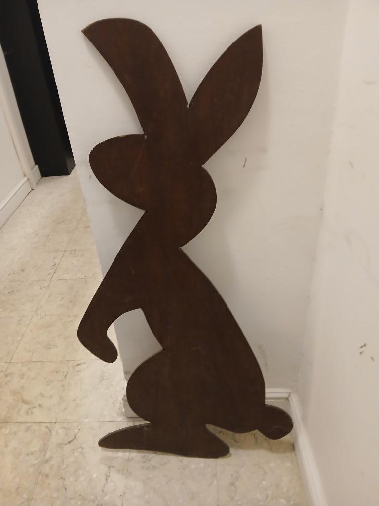 konijn /haas houten paneel, Ophalen