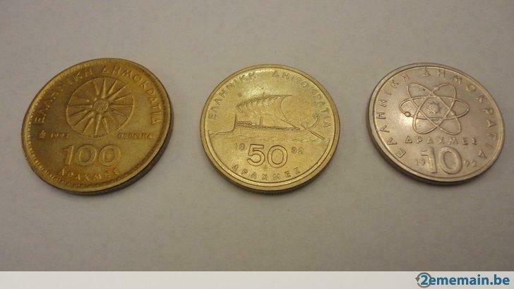 100, 50 en 10 drachmen Griekenland 1992 in perfecte staat, Ophalen of Verzenden, Griekenland