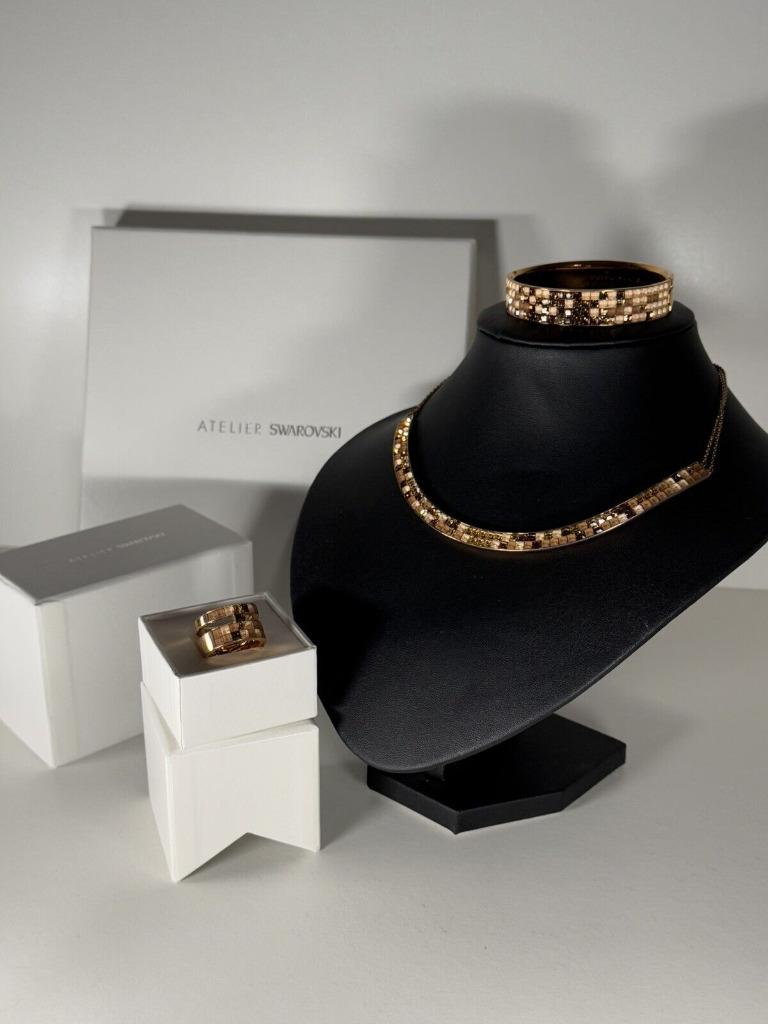 Swarovski Juwelenset - Exclusief - Viktor & Rolf - Atelier S, Overige materialen, Verzenden, Zo goed als nieuw, Goud