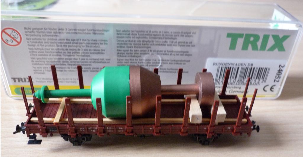 Trix Rongenwagen met lading van de DB, Gelijkstroom, Verzenden, Trix, Wagon