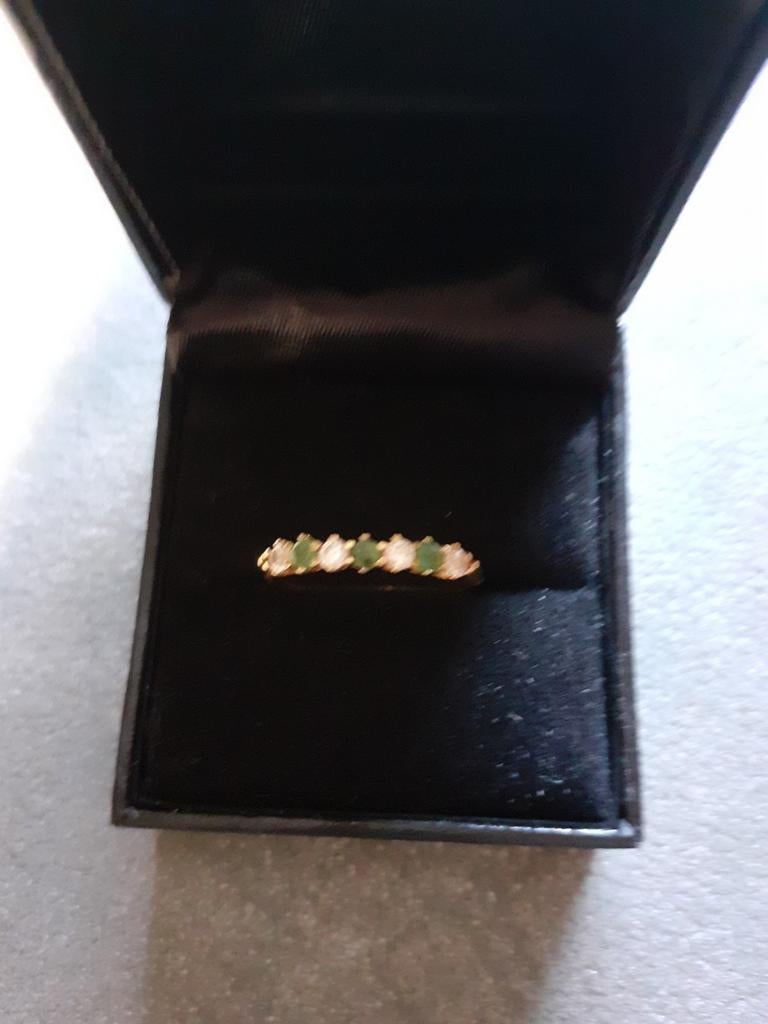 Bague en or avec Emeraude., Enlèvement, Comme neuf, Or, Or