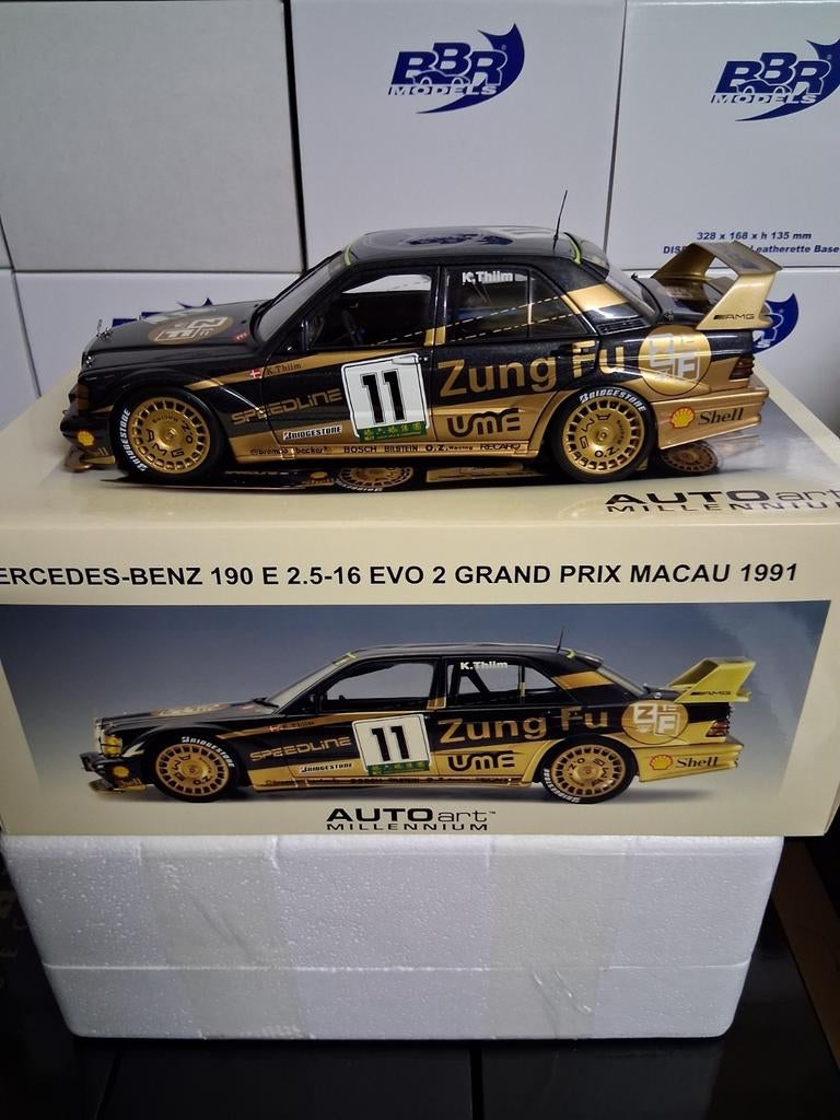 Mercedes-benz 190E 2,5-16 evo 2 grand prix Macau 1991, Ophalen, Zo goed als nieuw, Autoart