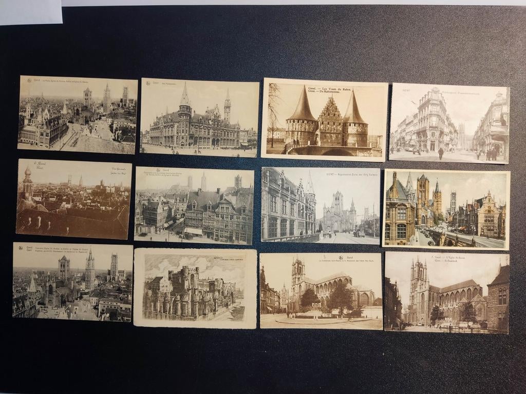 12 cartes postales anciennes Gand Gand, Enlèvement ou Envoi, Non affranchie, Flandre Orientale