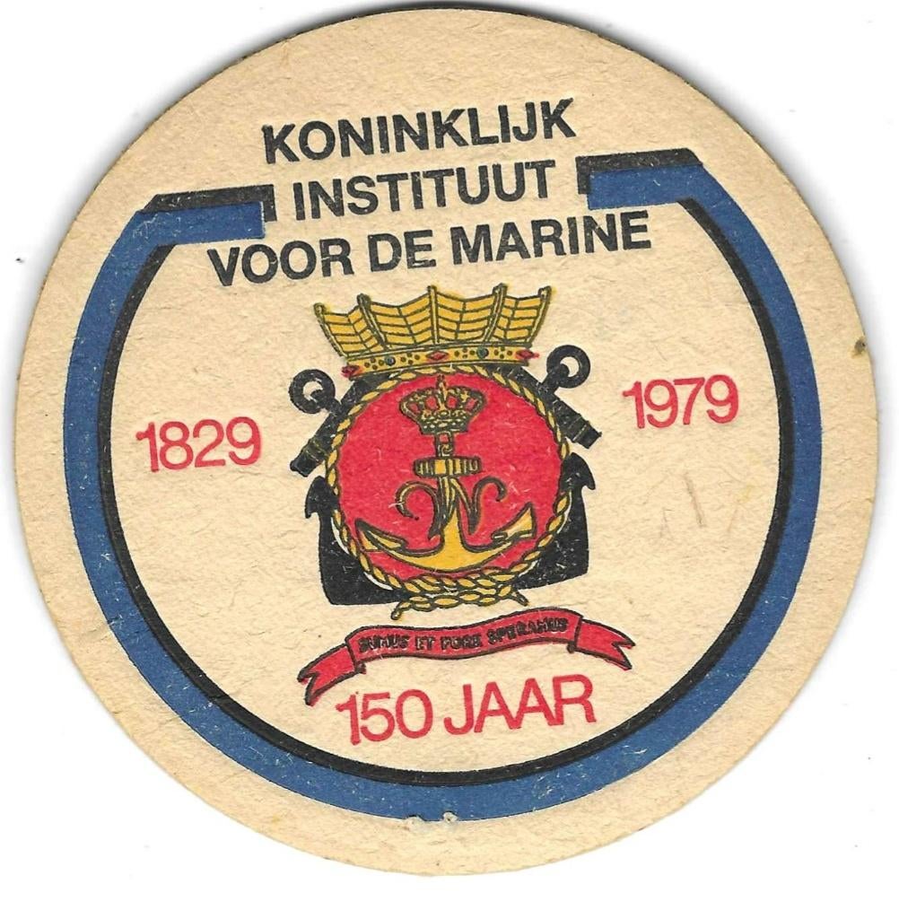 bierviltje 1st Heineken koninklujk instituut v d marine 150j, Verzamelen, Biermerken, Verzenden, Heineken
