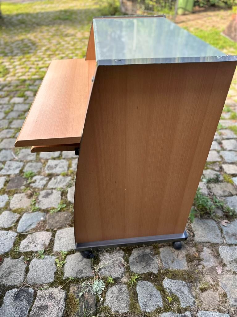 Computertafel bureau met glas, Ophalen of Verzenden, Glas