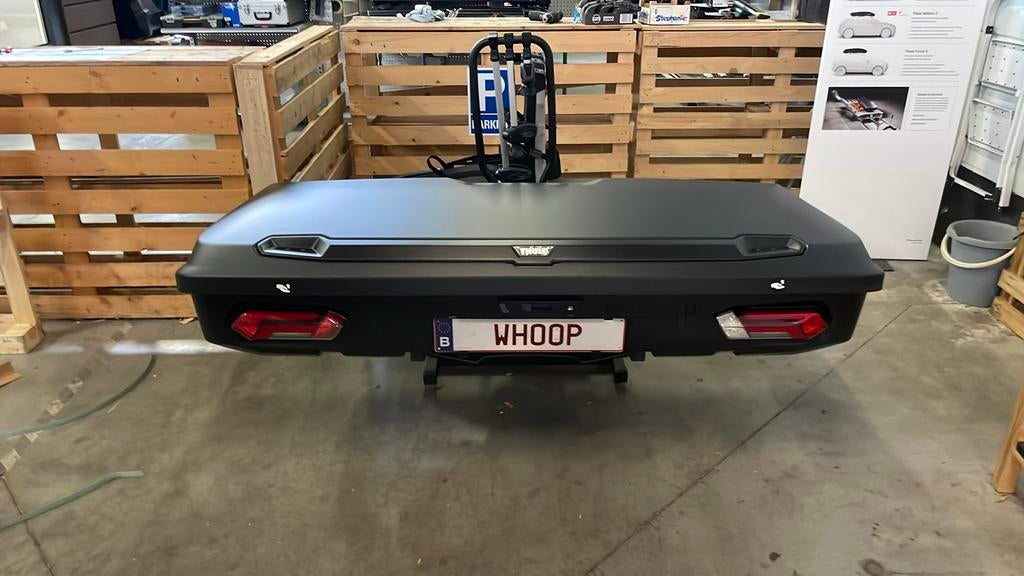 verhuur trekhaakkoffer waar ski's in passen - Thule ARCOS, Ophalen, Gebruikt